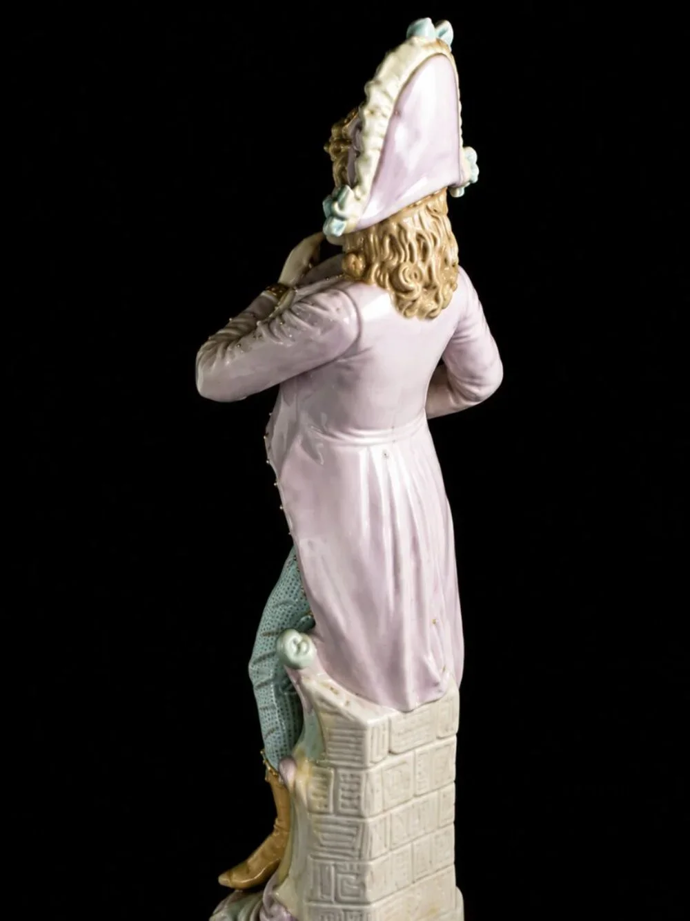 Vintage Rococo Gentleman Figurine Bisque Porcelain Courtier Statue Decor